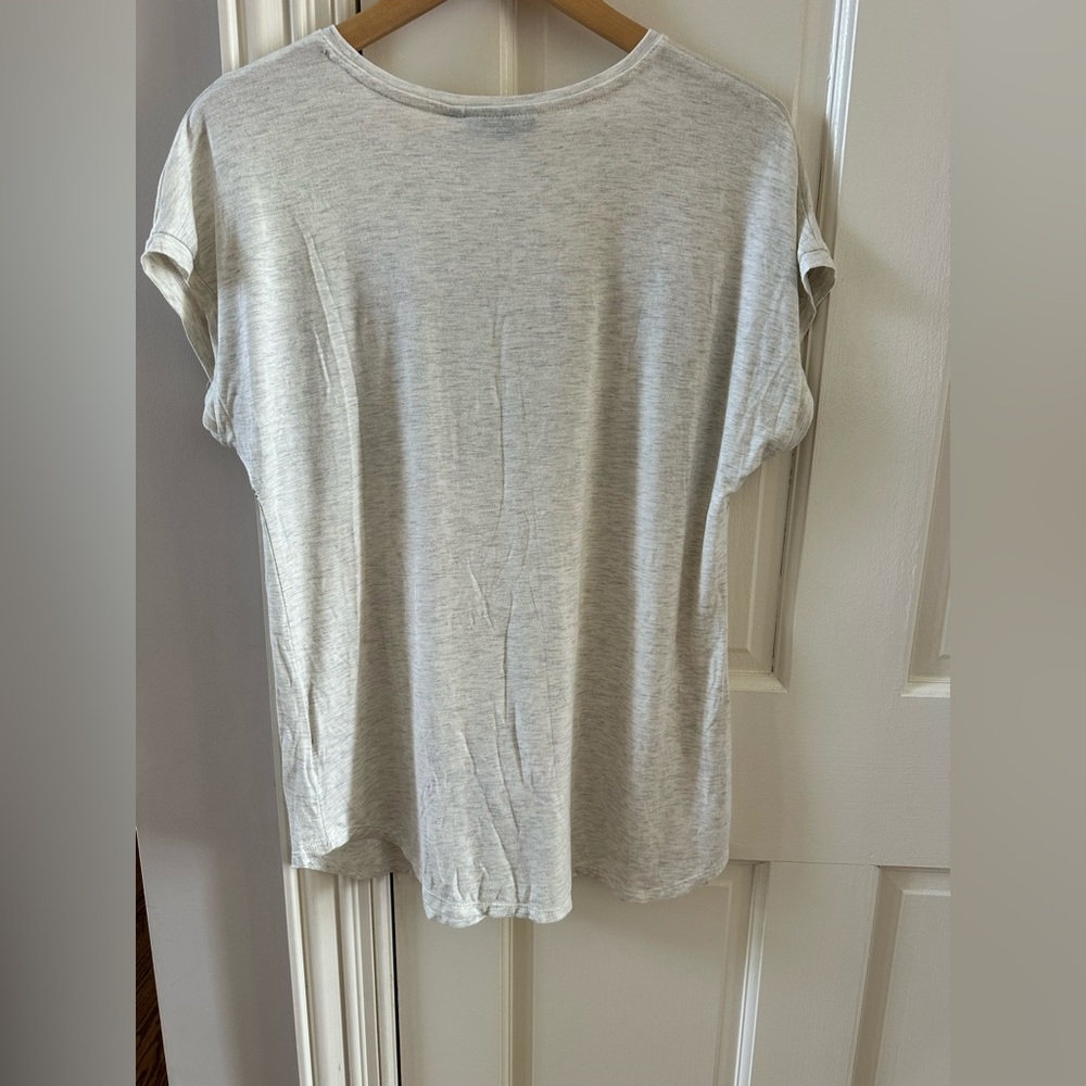 Apt. 9 Cream Short-Sleeve Tee with Gray Stripe Band - Picture 3 of 6